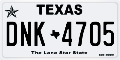 TX license plate DNK4705