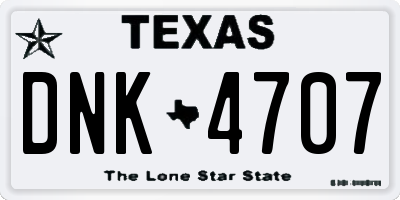 TX license plate DNK4707