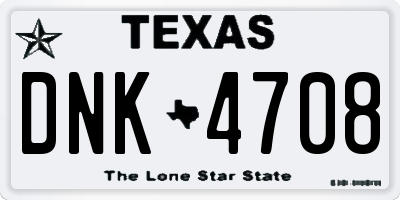 TX license plate DNK4708
