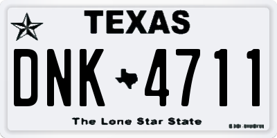 TX license plate DNK4711