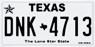 TX license plate DNK4713