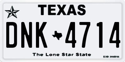 TX license plate DNK4714
