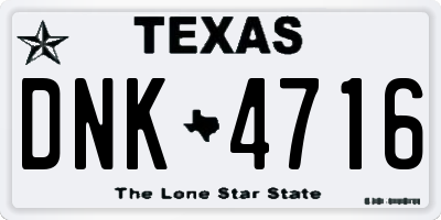 TX license plate DNK4716