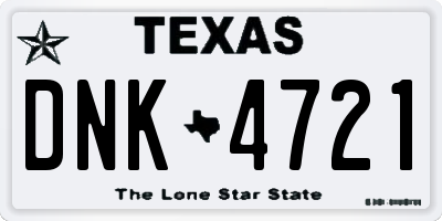 TX license plate DNK4721