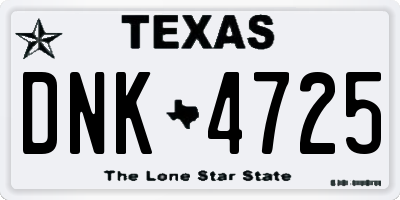 TX license plate DNK4725