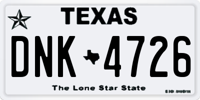 TX license plate DNK4726