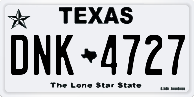 TX license plate DNK4727