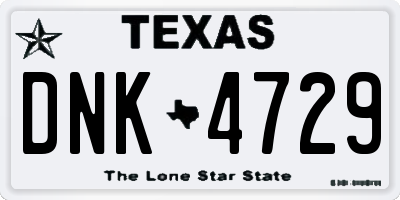 TX license plate DNK4729