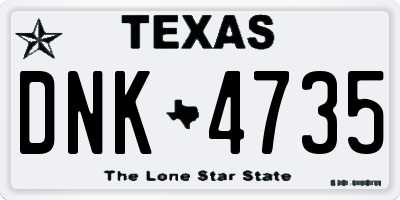 TX license plate DNK4735
