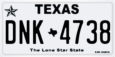 TX license plate DNK4738