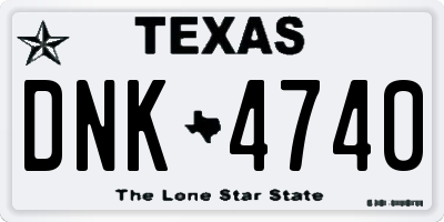 TX license plate DNK4740