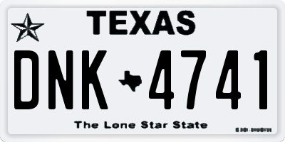 TX license plate DNK4741