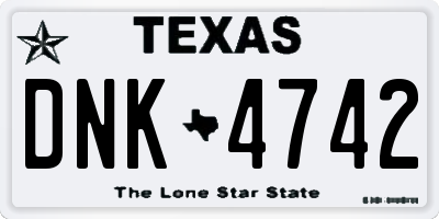 TX license plate DNK4742