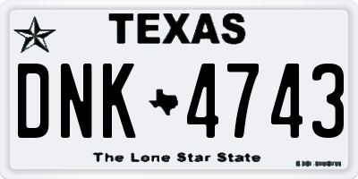 TX license plate DNK4743
