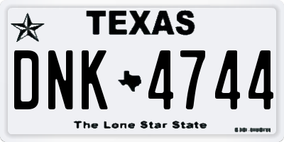 TX license plate DNK4744