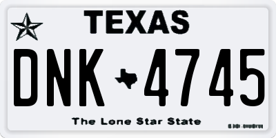 TX license plate DNK4745
