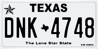 TX license plate DNK4748