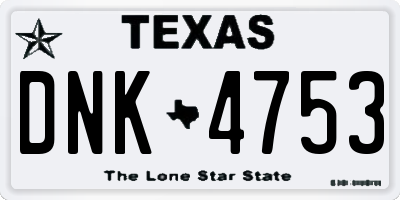 TX license plate DNK4753