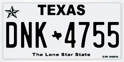 TX license plate DNK4755