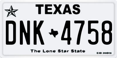 TX license plate DNK4758