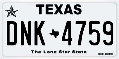 TX license plate DNK4759