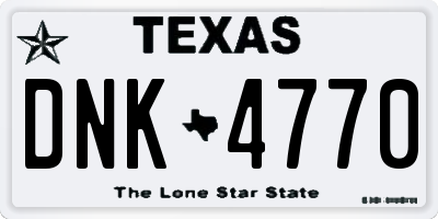 TX license plate DNK4770