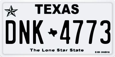 TX license plate DNK4773