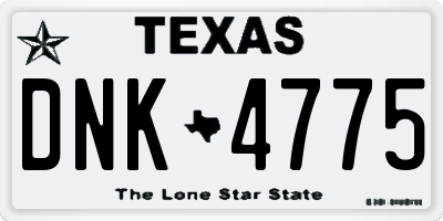 TX license plate DNK4775