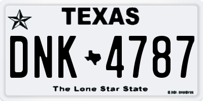 TX license plate DNK4787