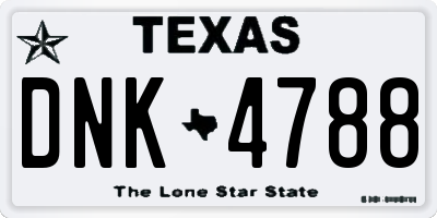 TX license plate DNK4788