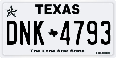TX license plate DNK4793