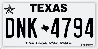 TX license plate DNK4794