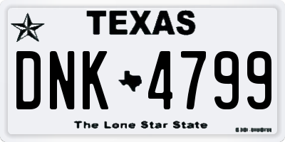 TX license plate DNK4799
