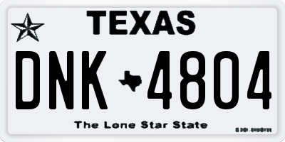 TX license plate DNK4804