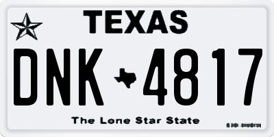 TX license plate DNK4817