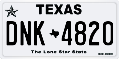 TX license plate DNK4820