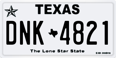 TX license plate DNK4821
