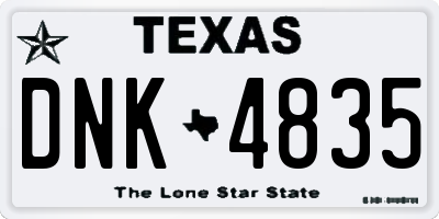 TX license plate DNK4835