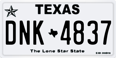 TX license plate DNK4837