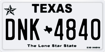 TX license plate DNK4840