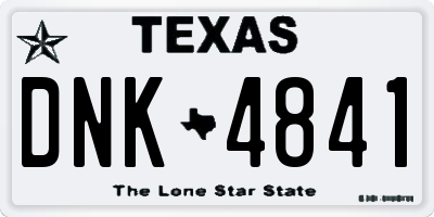 TX license plate DNK4841