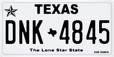TX license plate DNK4845