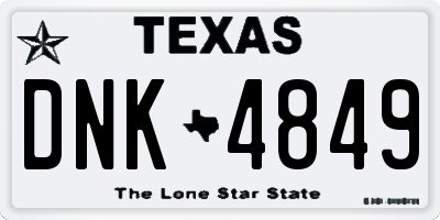 TX license plate DNK4849