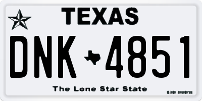 TX license plate DNK4851