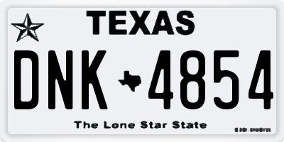TX license plate DNK4854