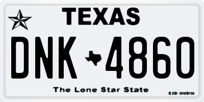 TX license plate DNK4860