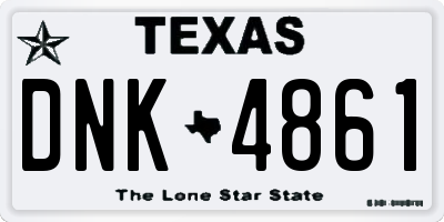 TX license plate DNK4861