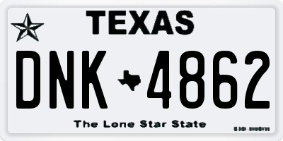 TX license plate DNK4862