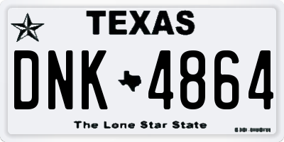 TX license plate DNK4864