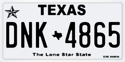 TX license plate DNK4865